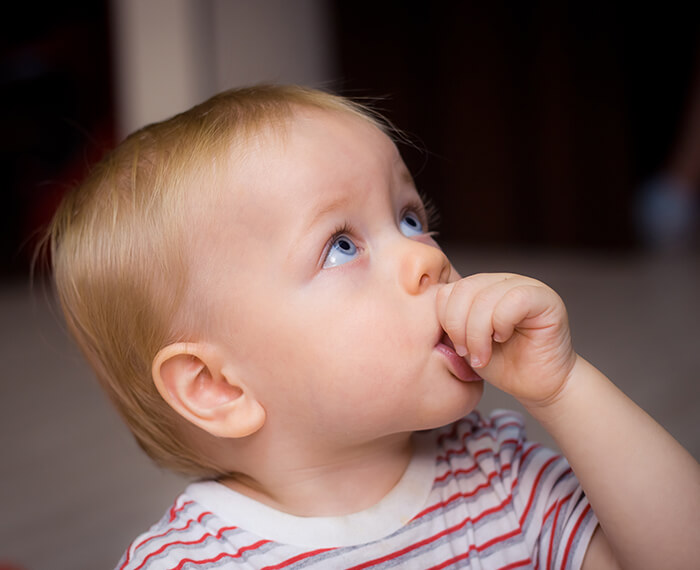 Baby sucking thumb