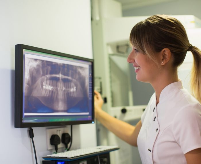 Digital x rays on chairside computer monitor