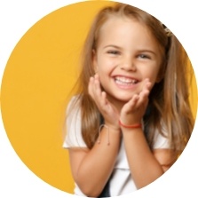 Young girl with orthodontics and braces smiling