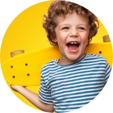 Child smiling after children's dentistry visit