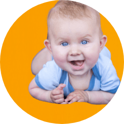 Baby smiling after dentistry for infants