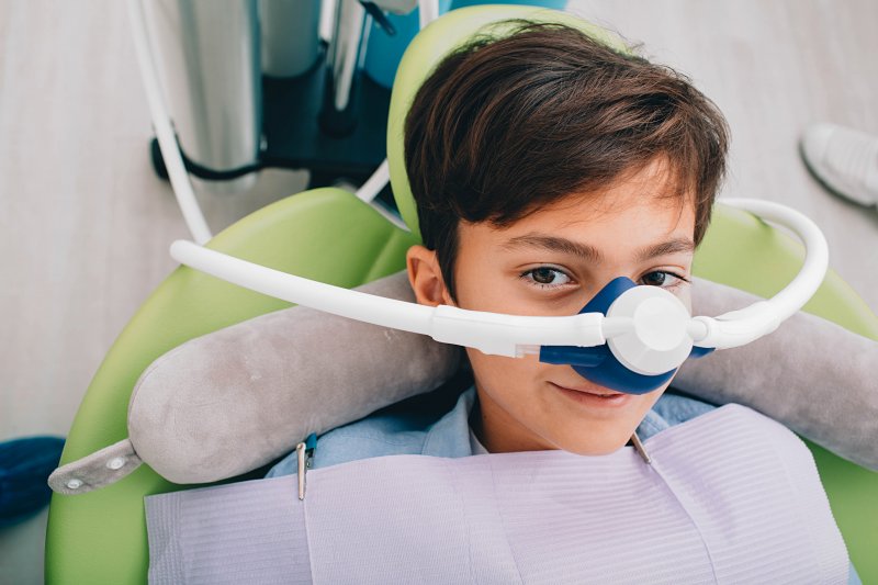 child receiving nitrous oxide sedation