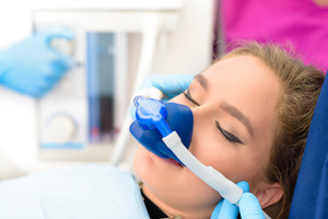 Patient receiving nitrous oxide sedation