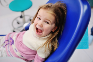 a young child visiting their dentist